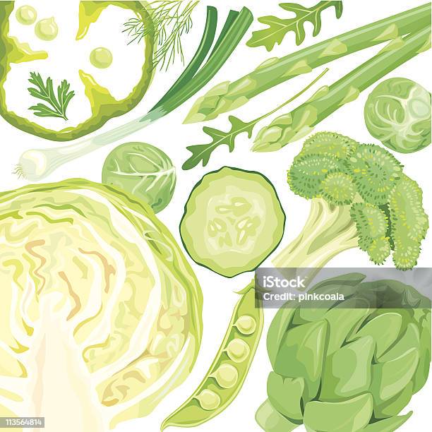 Vetores de Mix De Legumes Verde e mais imagens de Alcachofra - Alcachofra, Aspargo, Brócolis