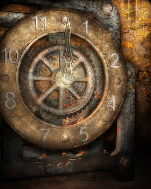 istock 3d illustration graphic background of an old rusted vintage clock 1135648280