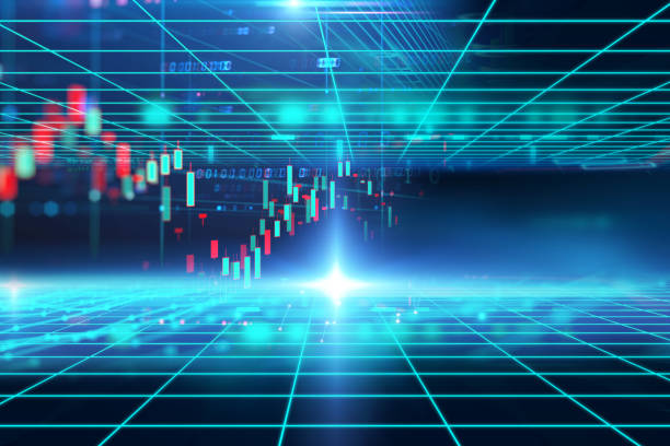 istock stock market investment graph with indicator and volume data. 1135648576