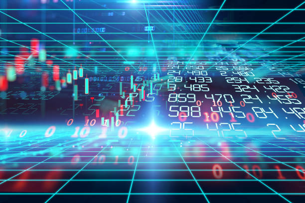 istock stock market investment graph with indicator and volume data. 1135648594