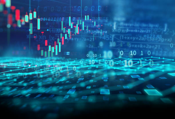 istock stock market investment graph with indicator and volume data. 1135648611
