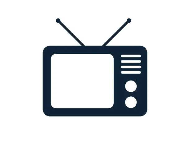 Vector illustration of Old Analog Television TV Set With Antennae