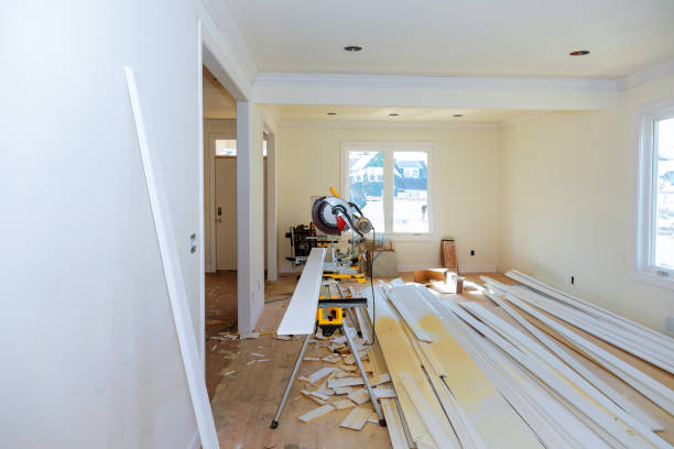 istock Interior construction of housing project with door and molding installed 1135653562