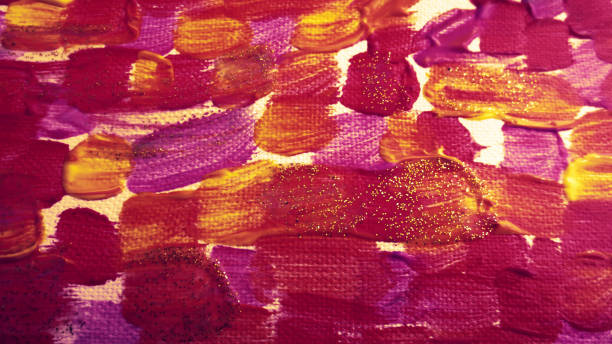 istock Acrylic paint patches. Thick painted surface. Glittering brush strokes art. 1135656003