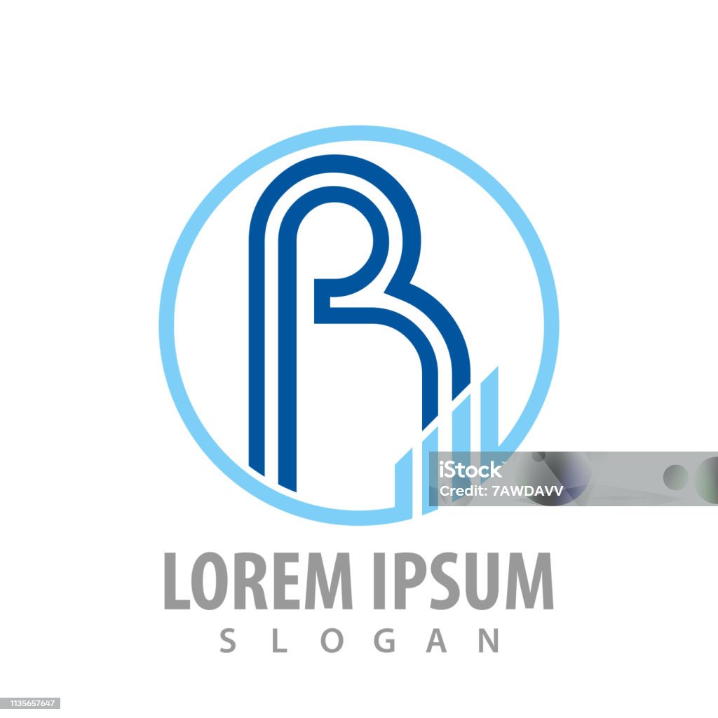Circle Letter R With Graph Concept Design Symbol Graphic Template ...
