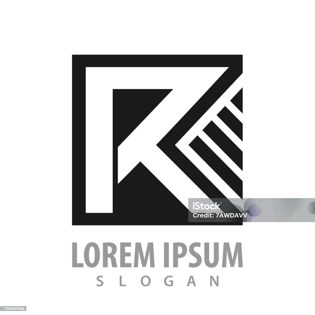 Square R Desing Square Letter R Concept Design Symbol Graphic Template Element Vector ...