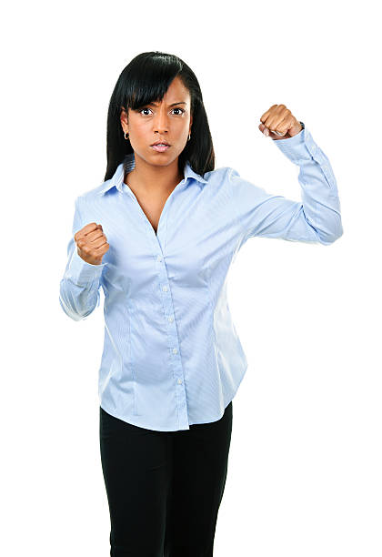 istock Young woman ready to fight 113565893