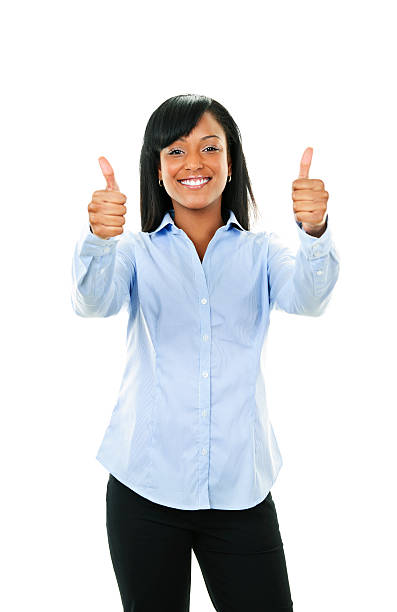 istock Smiling young woman giving thumbs up 113566193