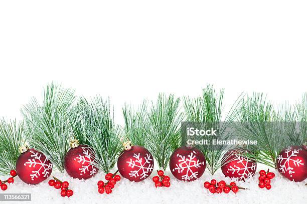 크리스마스 장식품 빨간색 테두리 0명에 대한 스톡 사진 및 기타 이미지 - 0명, 12월, 가문비나무