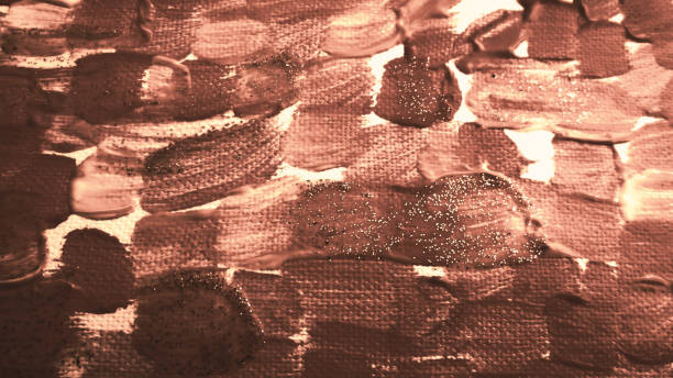 istock Acrylic paint patches. Thick painted surface. Glittering brush strokes art. 1135666351