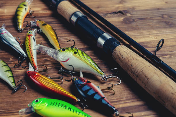 istock Fishing tackle background. Fishing design elements. 1135674256