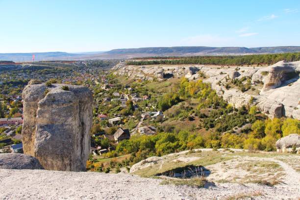 istock View on valley from the top of rock 1135678458