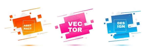 Vector illustration of Abstract geometric banners. Gradient shapes.