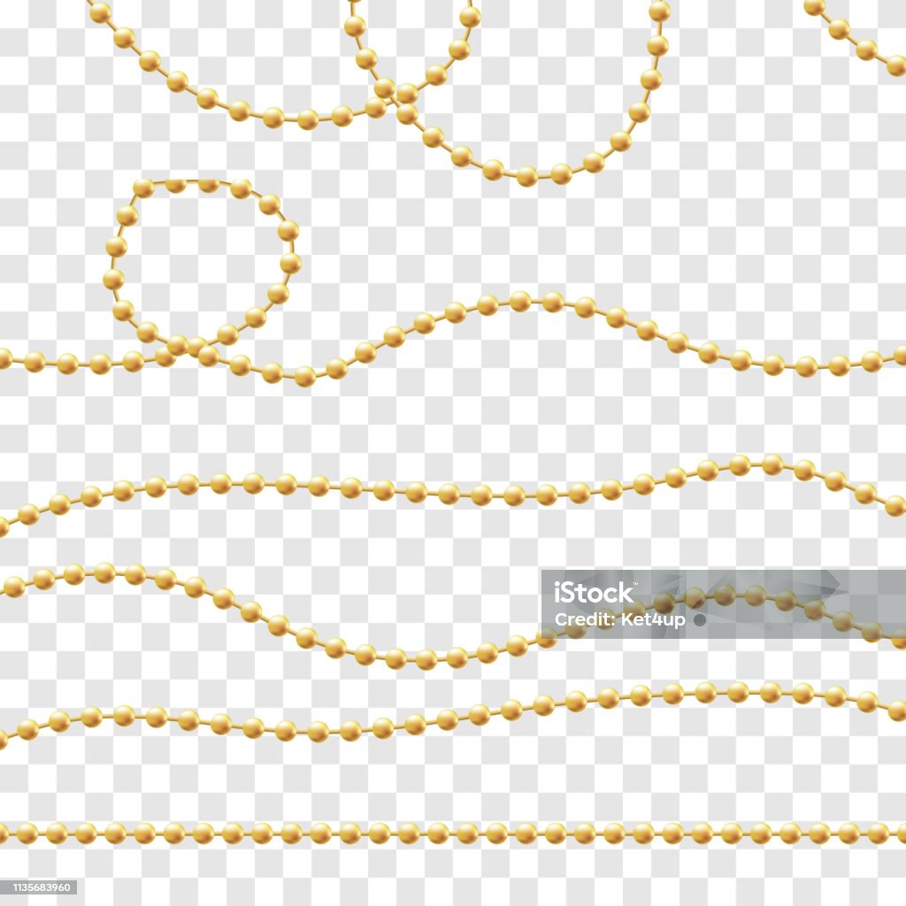 Bead Chain Vector Vector Beads Set Decorative Chain Stock Illustration - Download Image ...