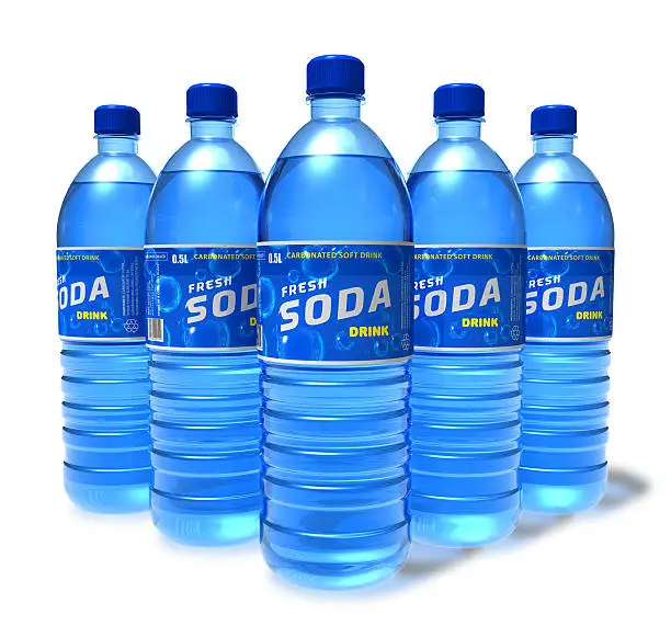 Photo of Set of soda drinks in plastic bottles