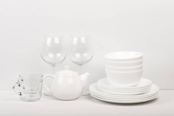 istock Set of white dishes . table wear - Image 1135686086