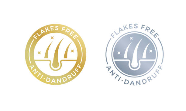 ilustrações de stock, clip art, desenhos animados e ícones de anti-dandruff flakes free logo icon for shampoo or hair oil design - flakes