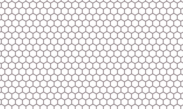 hexagon-netzmuster-vektorhintergrund. sechseckige nahtlose gitterstruktur - netting stock-grafiken, -clipart, -cartoons und -symbole