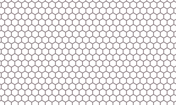 illustrations, cliparts, dessins animés et icônes de fond de vecteur de modèle de filet d'hexagone. texture hexagonale transparente de grille - maille