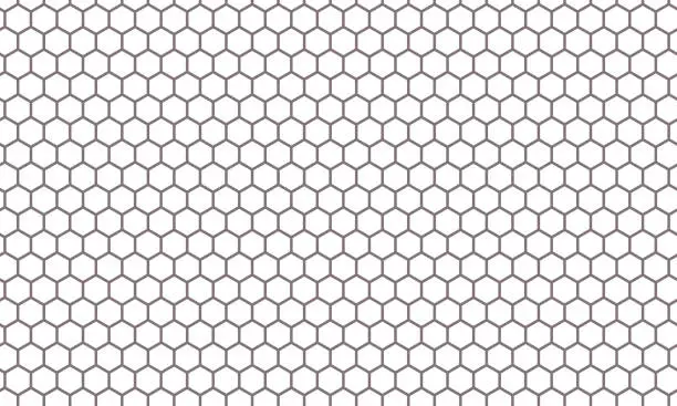 Vector illustration of Hexagon net pattern vector background. Hexagonal seamless grid texture