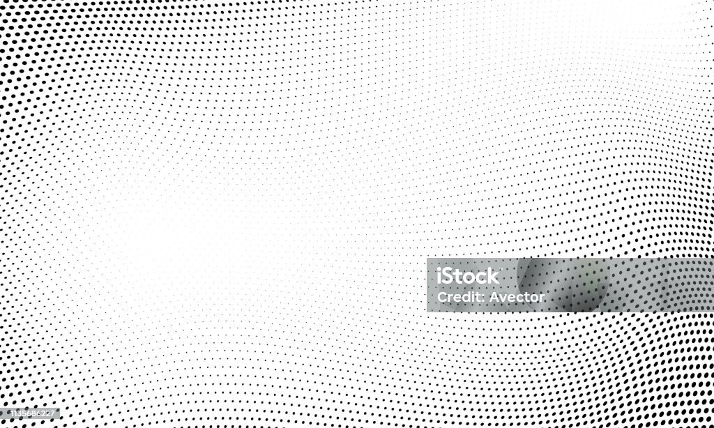Dot halftone pattern background. Vector abstract circle wave grid or geometric gradient texture background - Royalty-free Texturizado arte vetorial