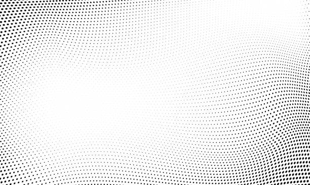 ilustrações de stock, clip art, desenhos animados e ícones de dot halftone pattern background. vector abstract circle wave grid or geometric gradient texture background - padrão