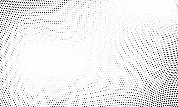 Vector illustration of Dot halftone pattern background. Vector abstract circle wave grid or geometric gradient texture background