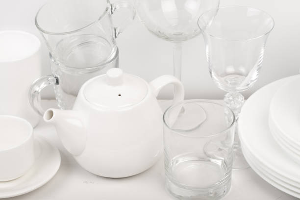 istock Set of white dishes . table wear - Image 1135686338