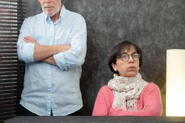 istock senior couple with problems at home, the woman angry 1135686449