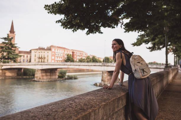 istock Young woman exploring Verona, Italy 1135687616