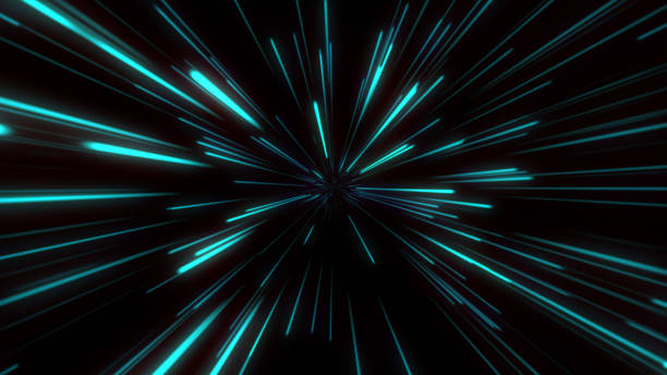 istock Abstract tunnel speed light Starburst background dynamic technology concept, blue green 1135687830