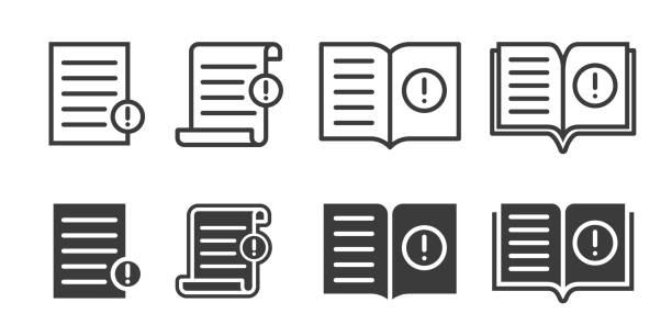 ilustrações de stock, clip art, desenhos animados e ícones de guide booklet and user guidance reference icons. vector book or information document web icons - guidance