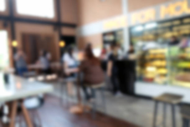istock Blur coffee shop - cafe blurred with bokeh background, vintage style 1135688801