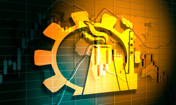 istock Atom station and gear icons 1135690043