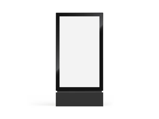 istock Totem sign mockup, vector lightbox or vertical city format billboard and light box signage in realistic totem frame 1135691978