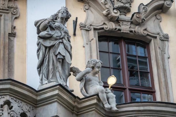 Detail on the old university in Wroclaw, Poland