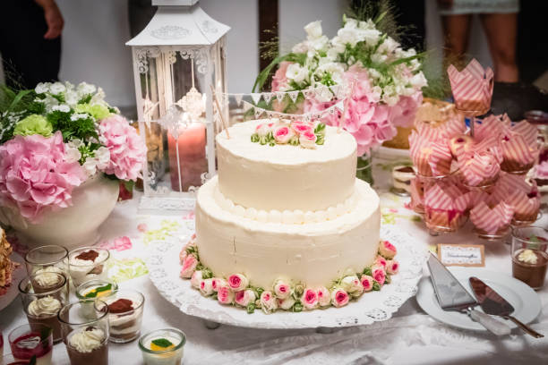 istock wedding cake on the wedding day 1135697662