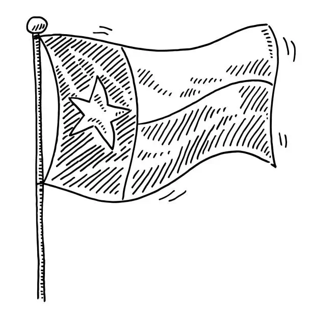 Vector illustration of Texas Flag Drawing