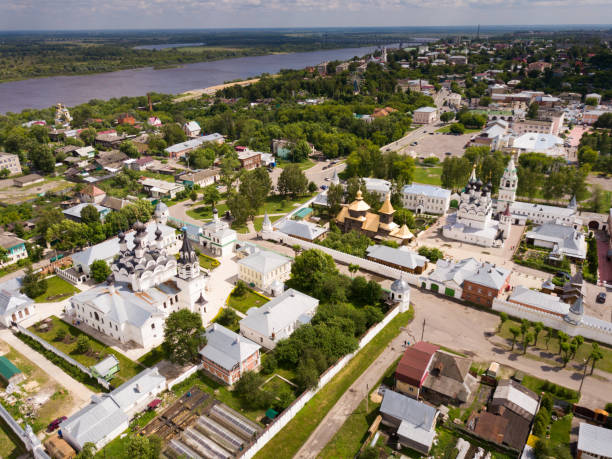 istock Aerial view of Murom with Trinity convent and Annunciation Monastery 1135700342