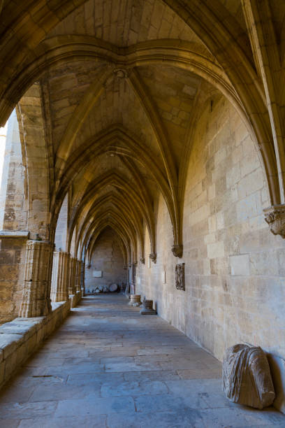 Inner court of Cathedral of Saints Nazaire, Beziers Architecture of inner court of Cathedral of Saints Nazaire and Celse in Beziers beziers stock pictures, royalty-free photos & images