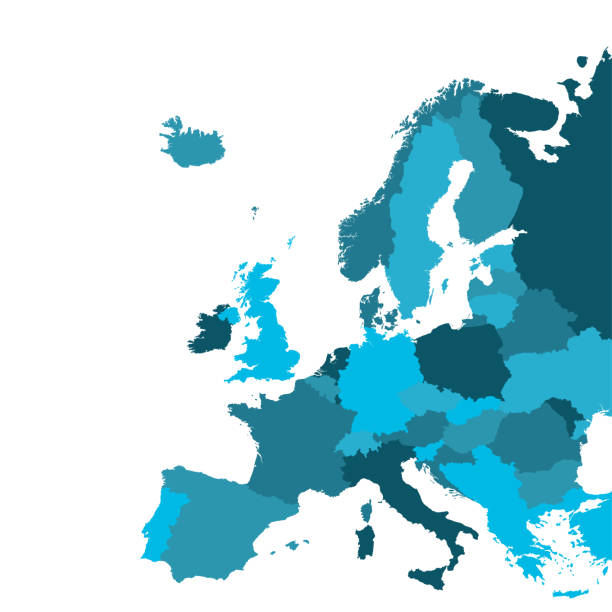 ilustraciones, imágenes clip art, dibujos animados e iconos de stock de ðd μ ñð ° ññ - europa mapa