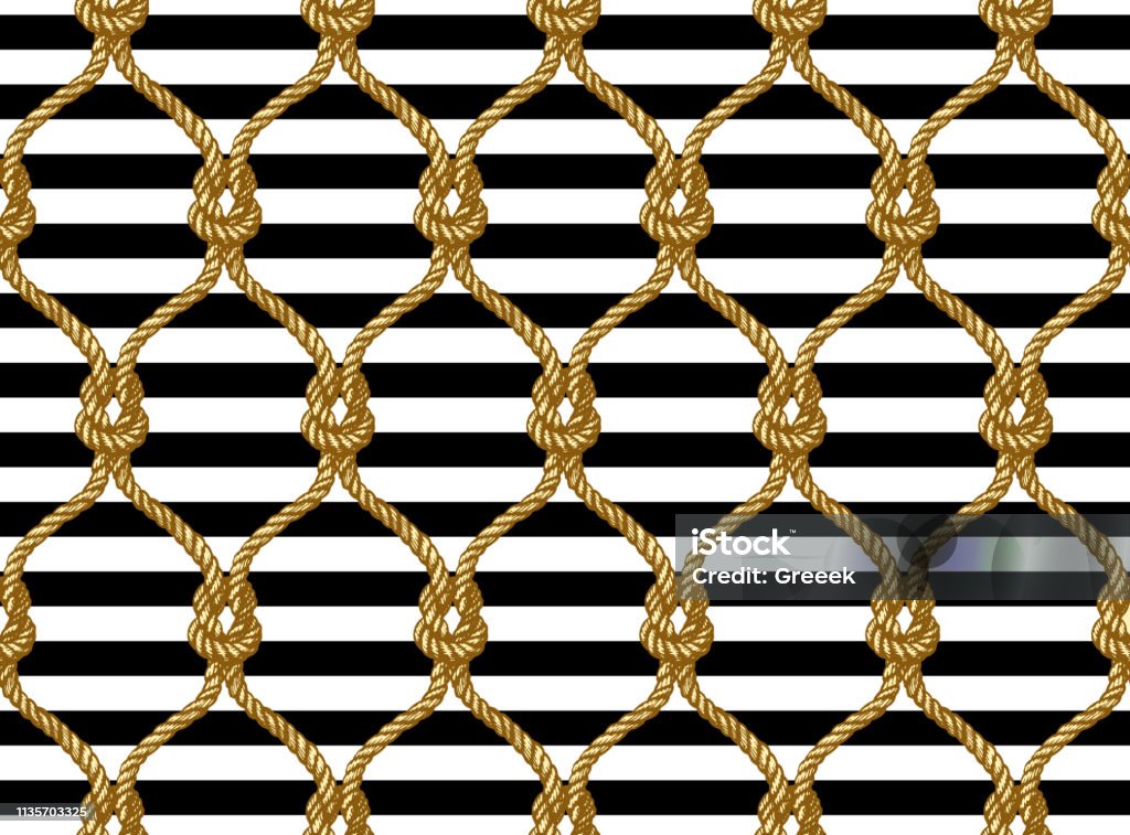 Rope seamless tied fishnet pattern Rope seamless tied fishnet pattern. Blue and brown colors. Rich ornament, old Damascus style pattern for wallpapers, textile, Scrapbooking etc. Fishnet Stockings stock vector