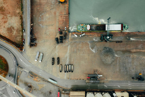 Aerial view of port