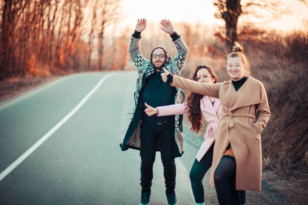 istock Young hipster friends on summer holidays 1135712310