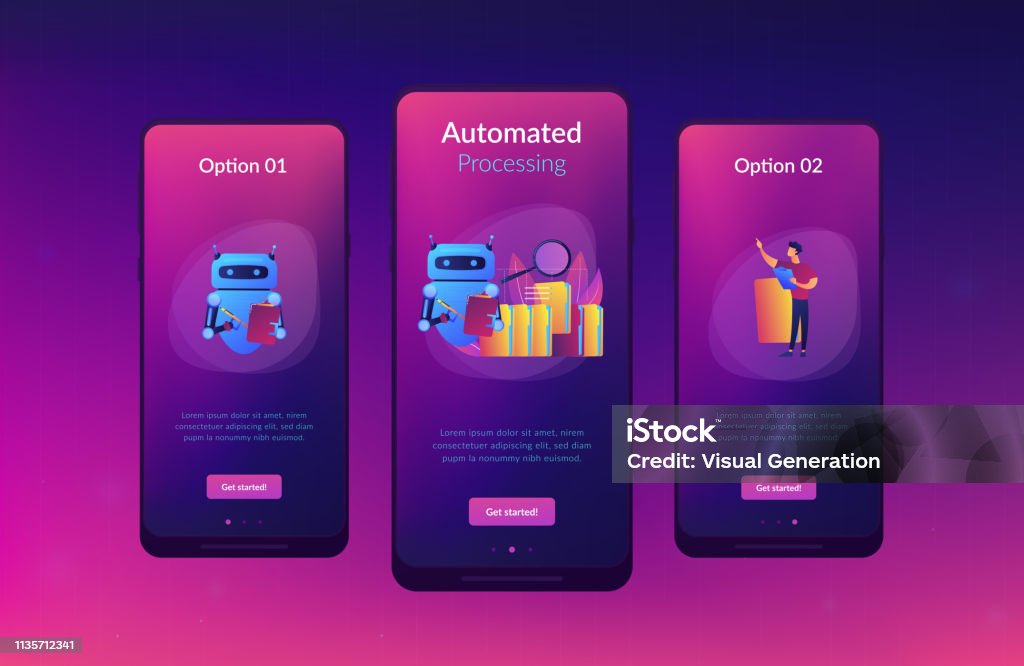 Robotic Process Automation App Interface Template Stock Illustration ...
