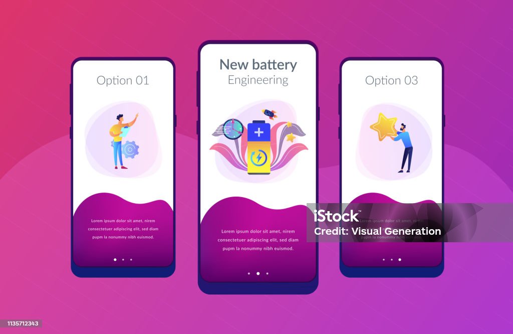 Fast Charging Technology App Interface Template Stock Illustration ...