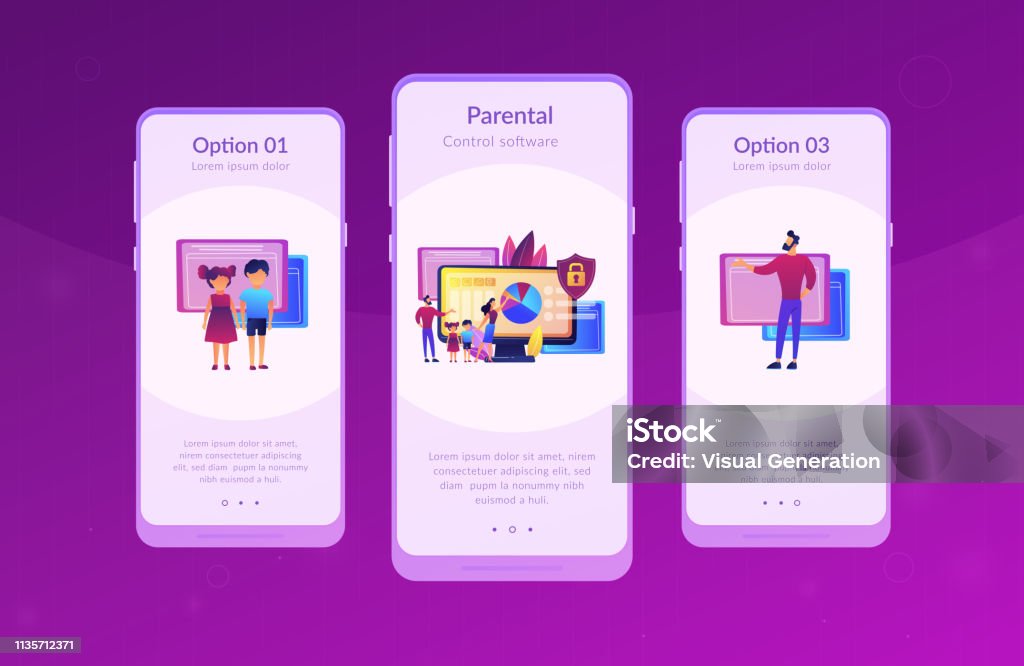 Control Parents Parental Control Software App Interface Template Stock Illustration ...