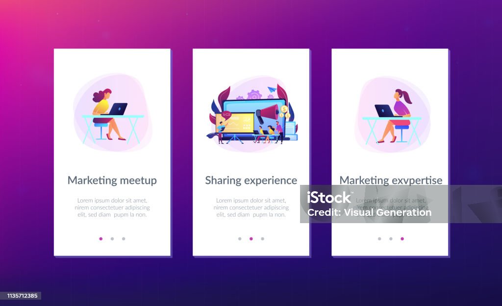 Meetup Ui Interface Marketing Meetup App Interface Template Stock Illustration - Download ...
