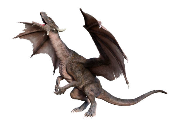 istock 3D illustration fantasy dragon on white 1135713680