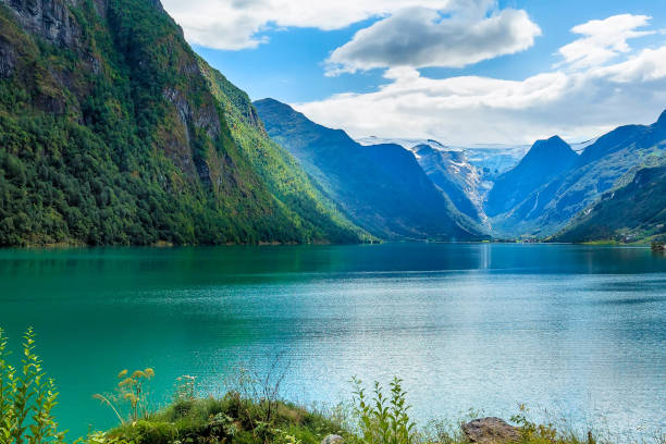 istock Norway fjord and glacier landscape 1135715569